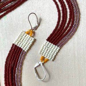 HANDMADE GLASS EARRINGS | Double Beacon One of a Kind Earrings Lavender Root